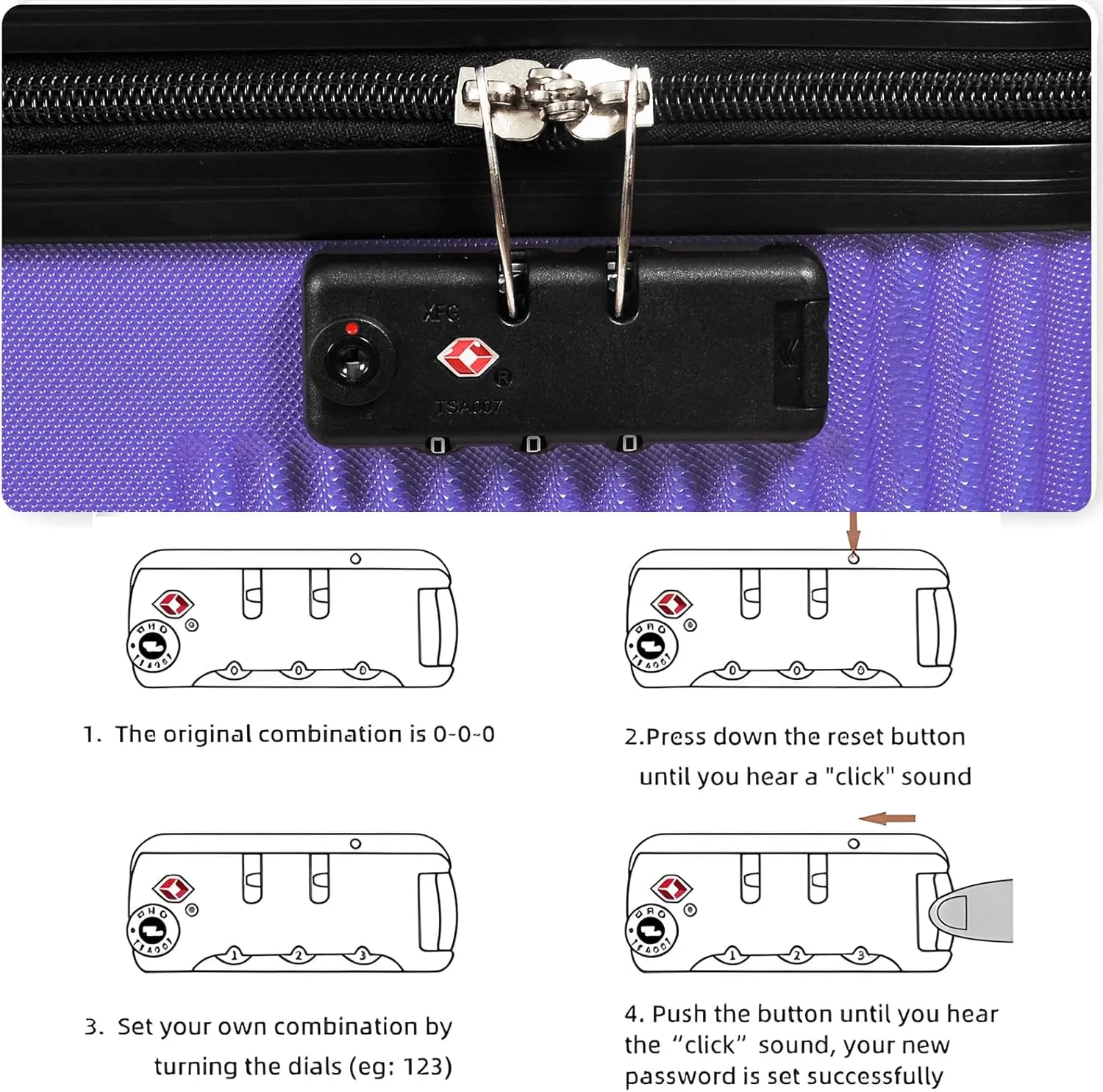 24 Inch Luggage with Spinner Wheels, Hardshell Suitcase,Lightweight Checked-Medium Luggage 24-Inch,Lavender Purple