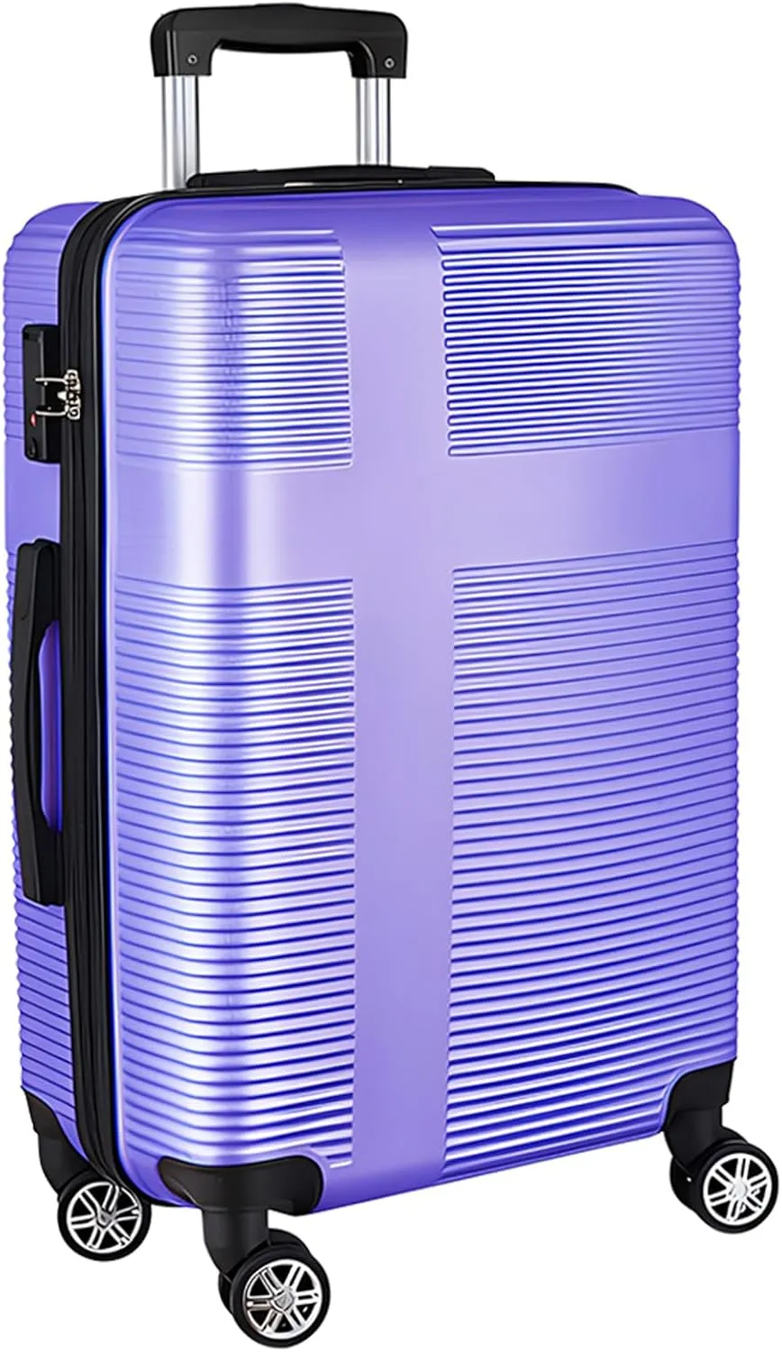24 Inch Luggage with Spinner Wheels, Hardshell Suitcase,Lightweight Checked-Medium Luggage 24-Inch,Lavender Purple