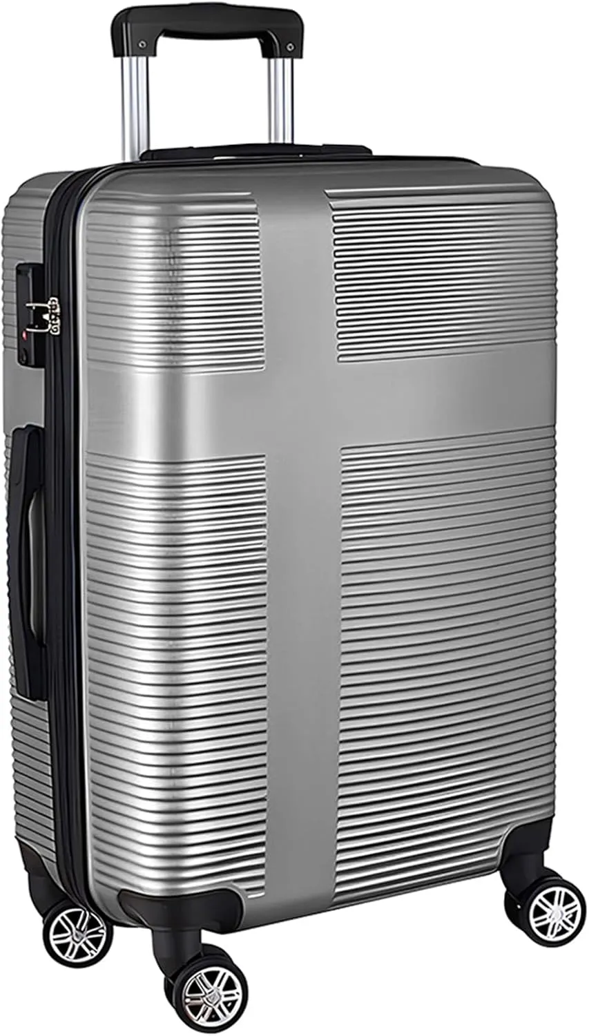 24 Inch Luggage with Spinner Wheels, Hardshell Suitcase,Lightweight Checked-Medium Luggage 24-Inch,Silver Grey