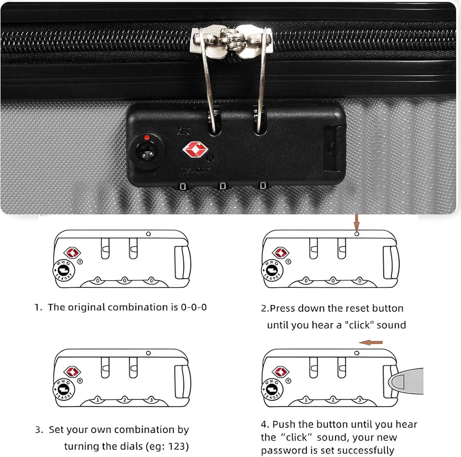 24 Inch Luggage with Spinner Wheels, Hardshell Suitcase,Lightweight Checked-Medium Luggage 24-Inch,Silver Grey