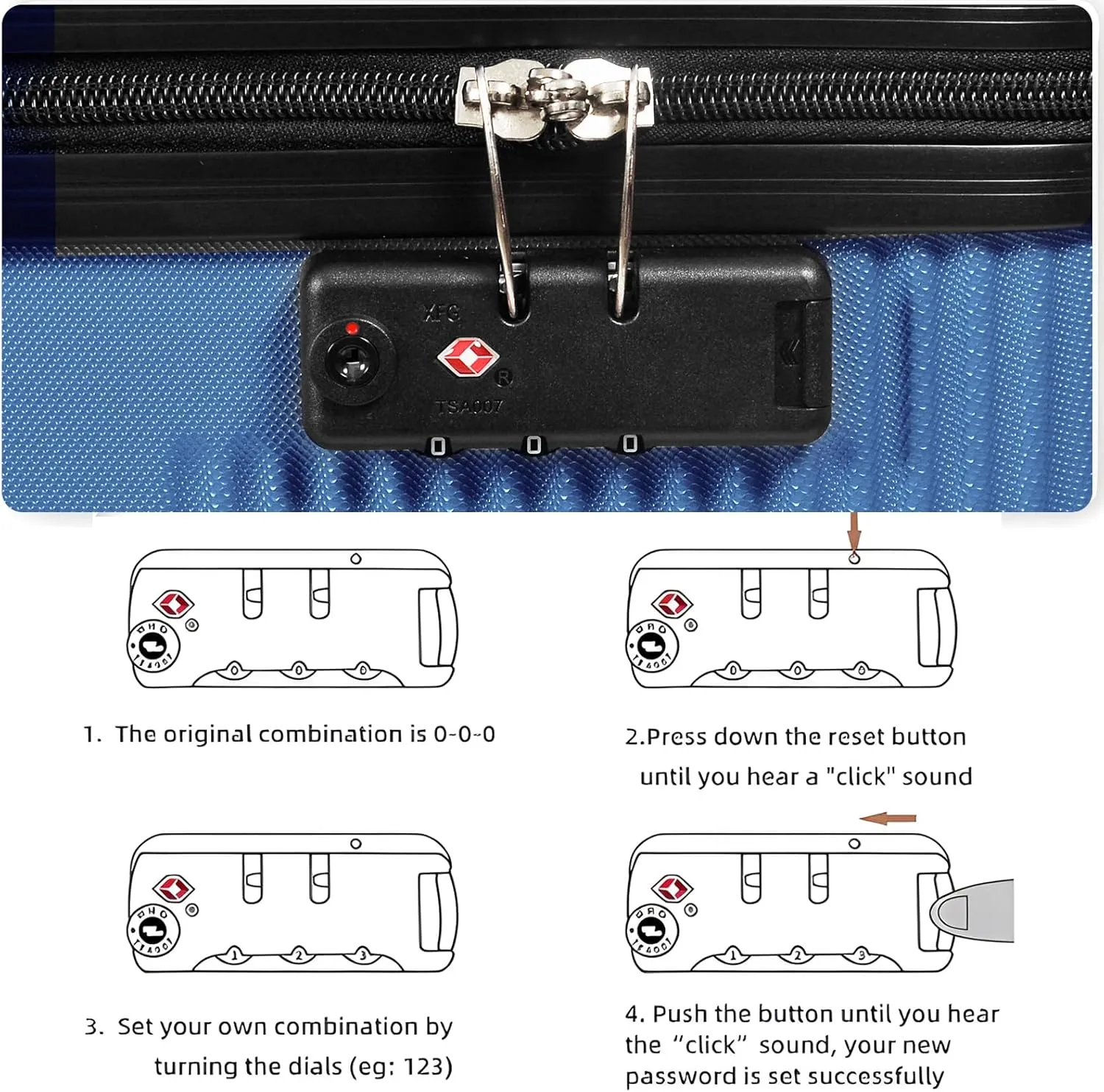 24 Inch Luggage with Spinner Wheels,Hardshell Suitcase,Lightweight Checked-Medium Luggage 24-Inch,Dark Blue