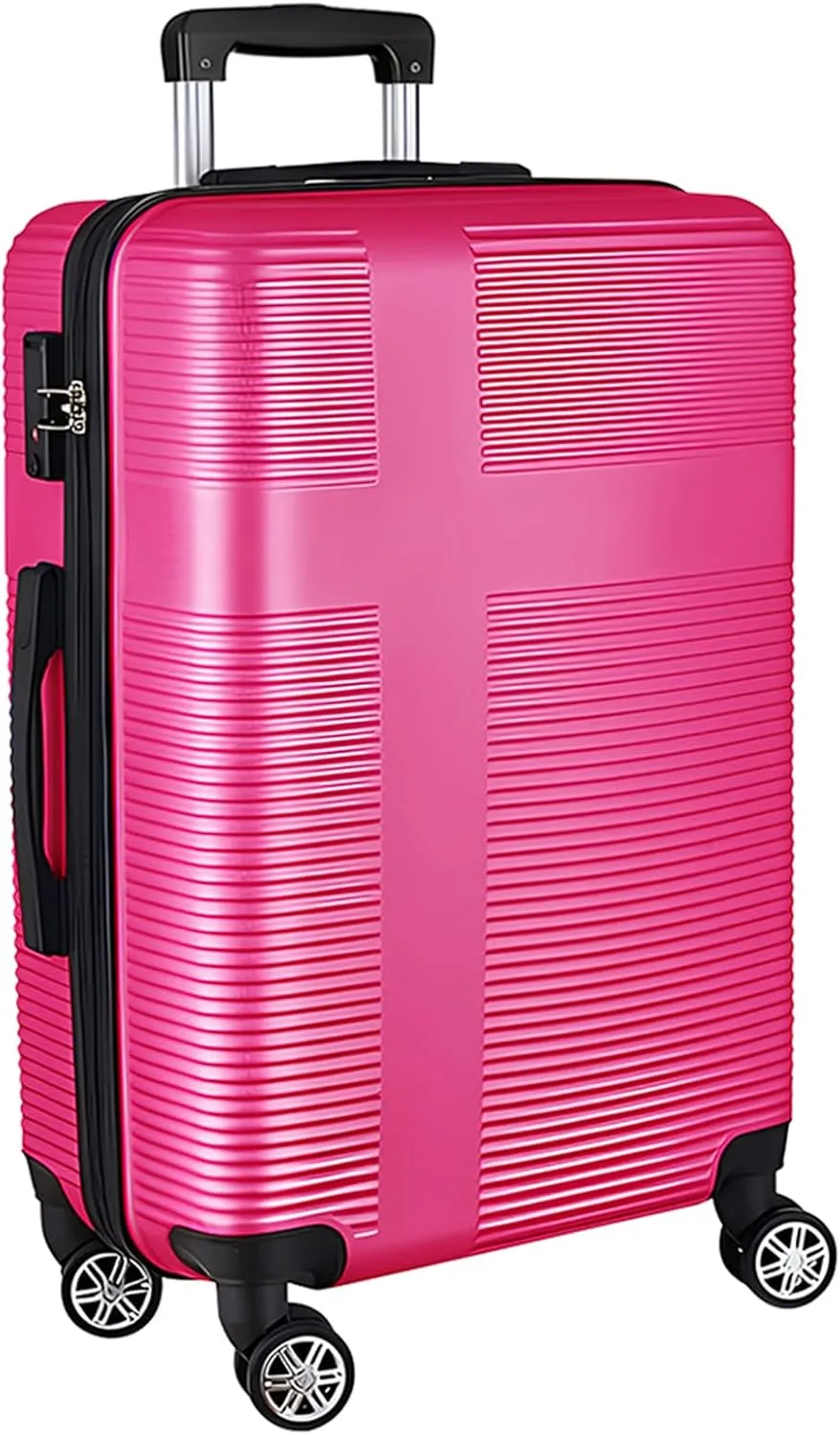 24 Inch Luggage with Spinner Wheels,Hardshell Suitcase,Lightweight Checked-Medium Luggage 24-Inch,Rose Red