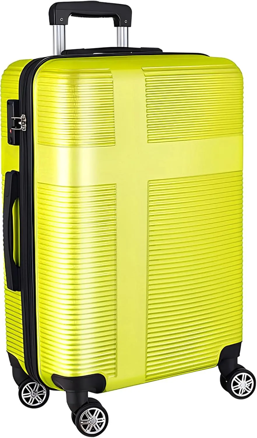 24 Inch Luggage with Spinner Wheels,Hardshell Suitcase,Lightweight Checked-Medium Luggage 24-Inch,Yellow