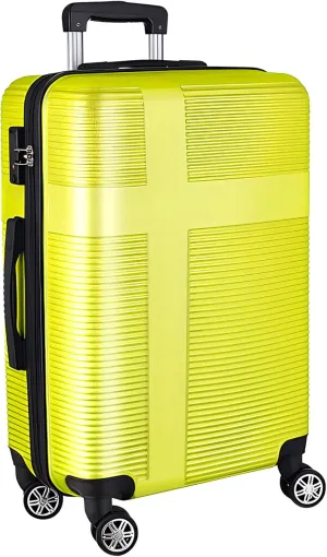 24 Inch Luggage with Spinner Wheels,Hardshell Suitcase,Lightweight Checked-Medium Luggage 24-Inch,Yellow