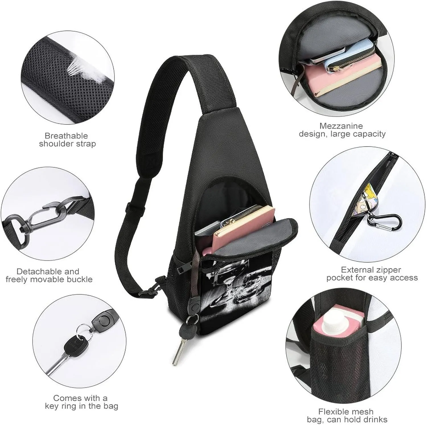 Adjustable Fanny Waist Pack Pouch, Crossbody Durable Runners Bag Wallet for Sports Cycling Gym Hiking Fitness Women Men