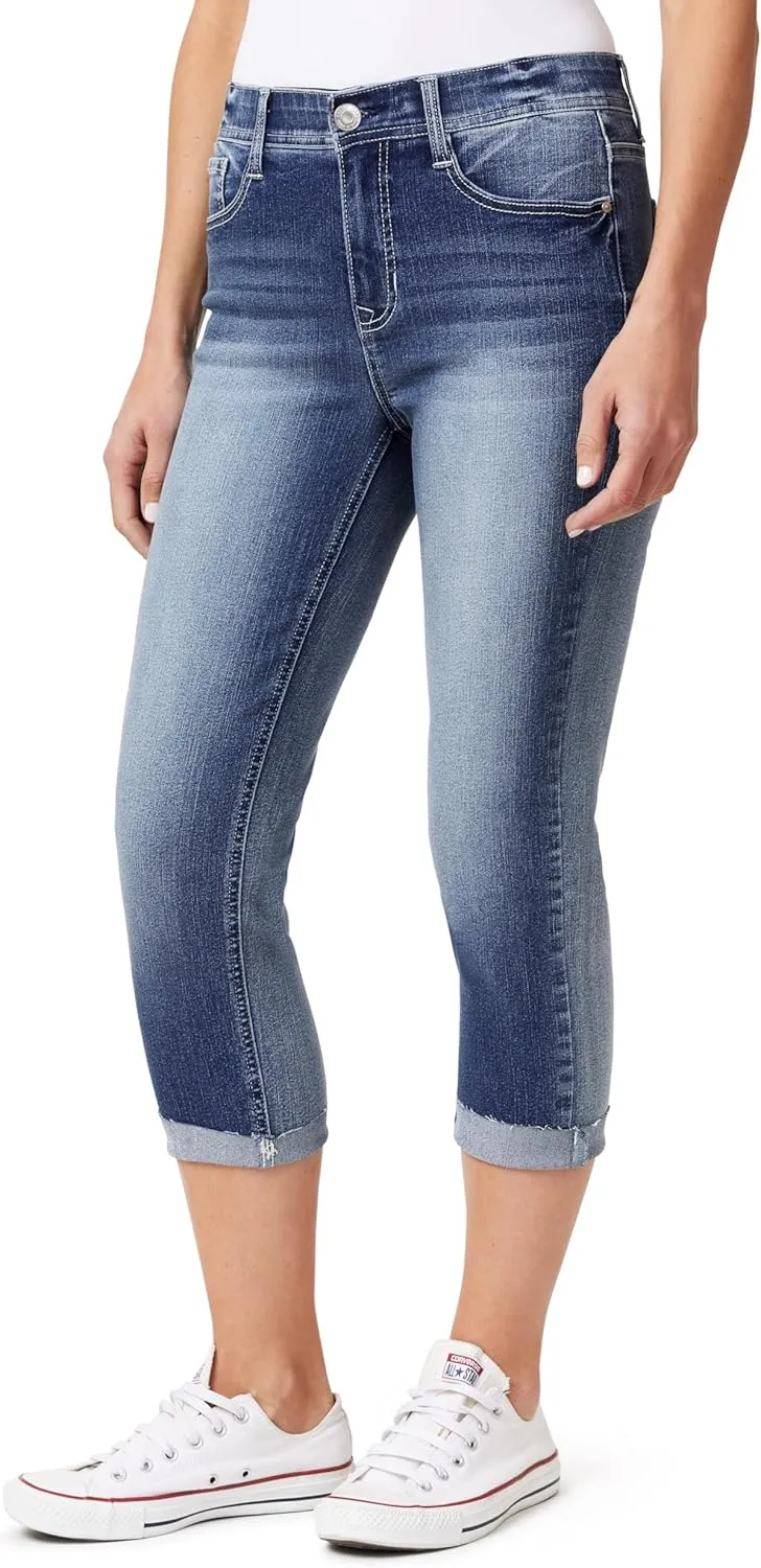 Angels Forever Young Women's Everluxe Bling Sculpt Straight 23.5" Crop Jeans
