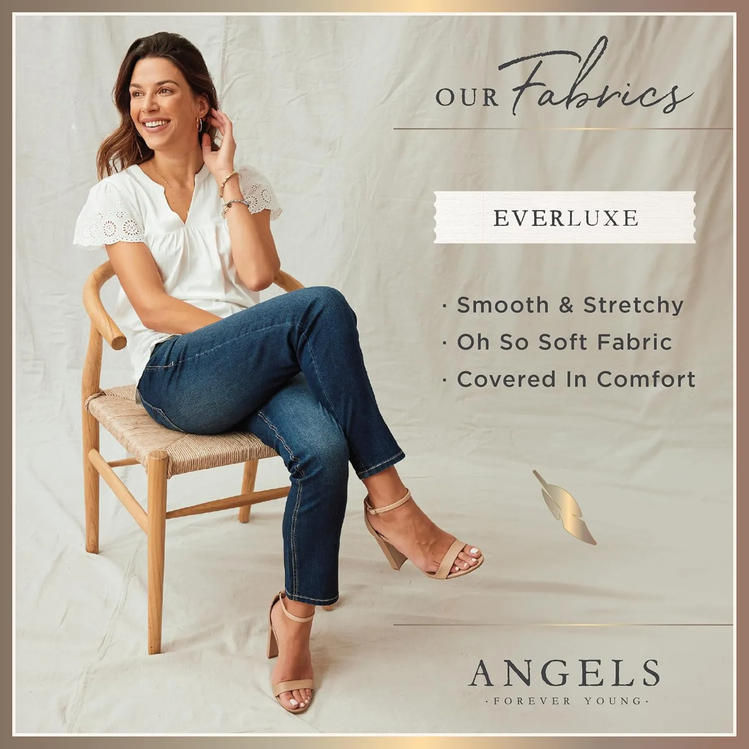 Angels Forever Young Women's Everluxe Bling Sculpt Straight 23.5" Crop Jeans
