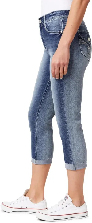Angels Forever Young Women's Everluxe Bling Sculpt Straight 23.5" Crop Jeans