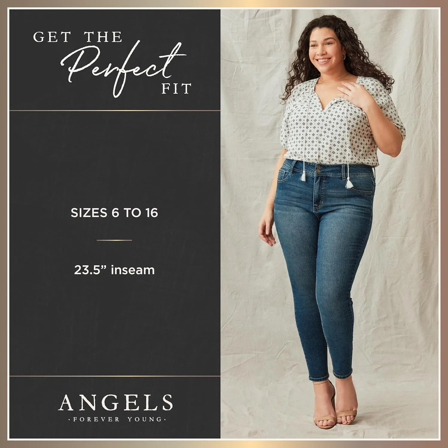 Angels Forever Young Women's Everluxe Bling Sculpt Straight 23.5" Crop Jeans