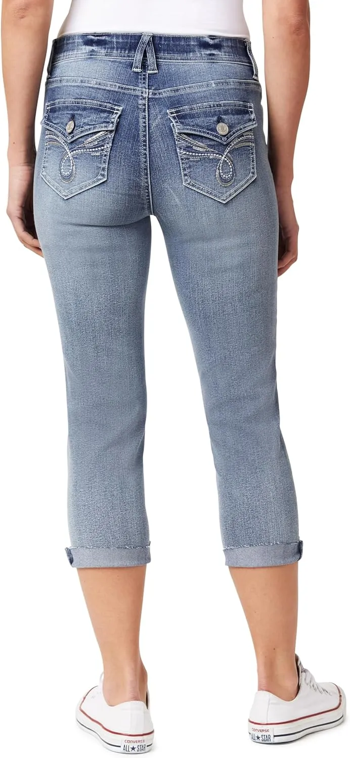 Angels Forever Young Women's Everluxe Bling Sculpt Straight 23.5" Crop Jeans
