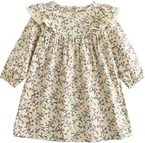 ASHER FASHION Girls Kids Casual Mini Dress Princess Elegant Floral Print A Line Ruffle Long Sleeve Maxi Dresses