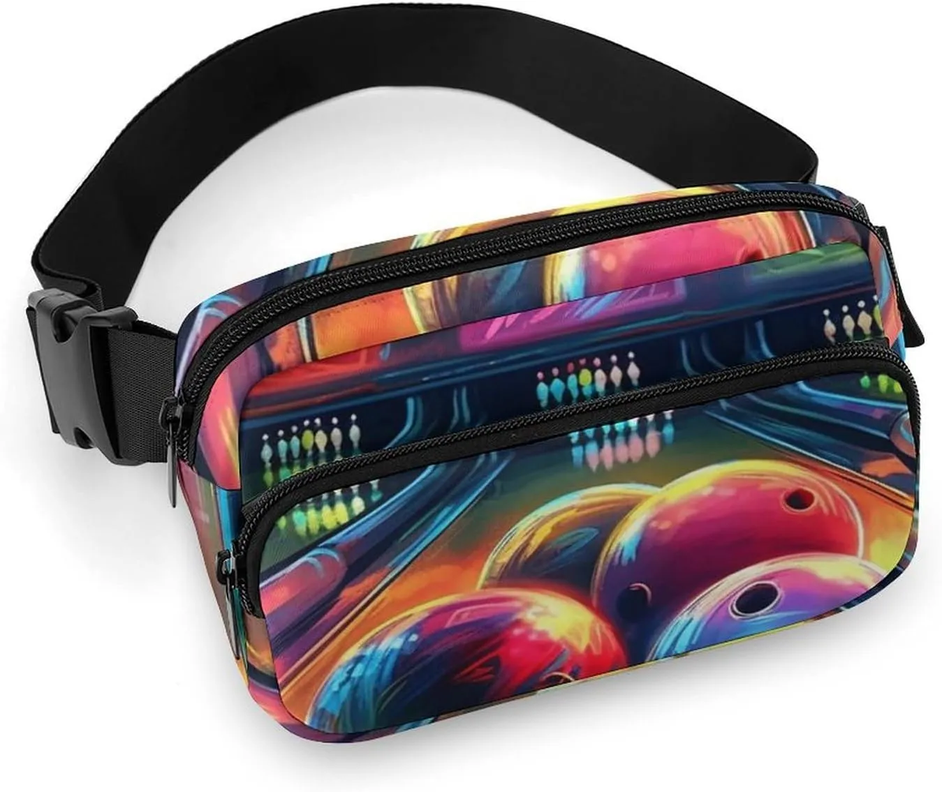 Bowling Balls Waist Bag Fashion Fanny Bag with Adjustable Strap for Outdoor Workout Cycling Unisex