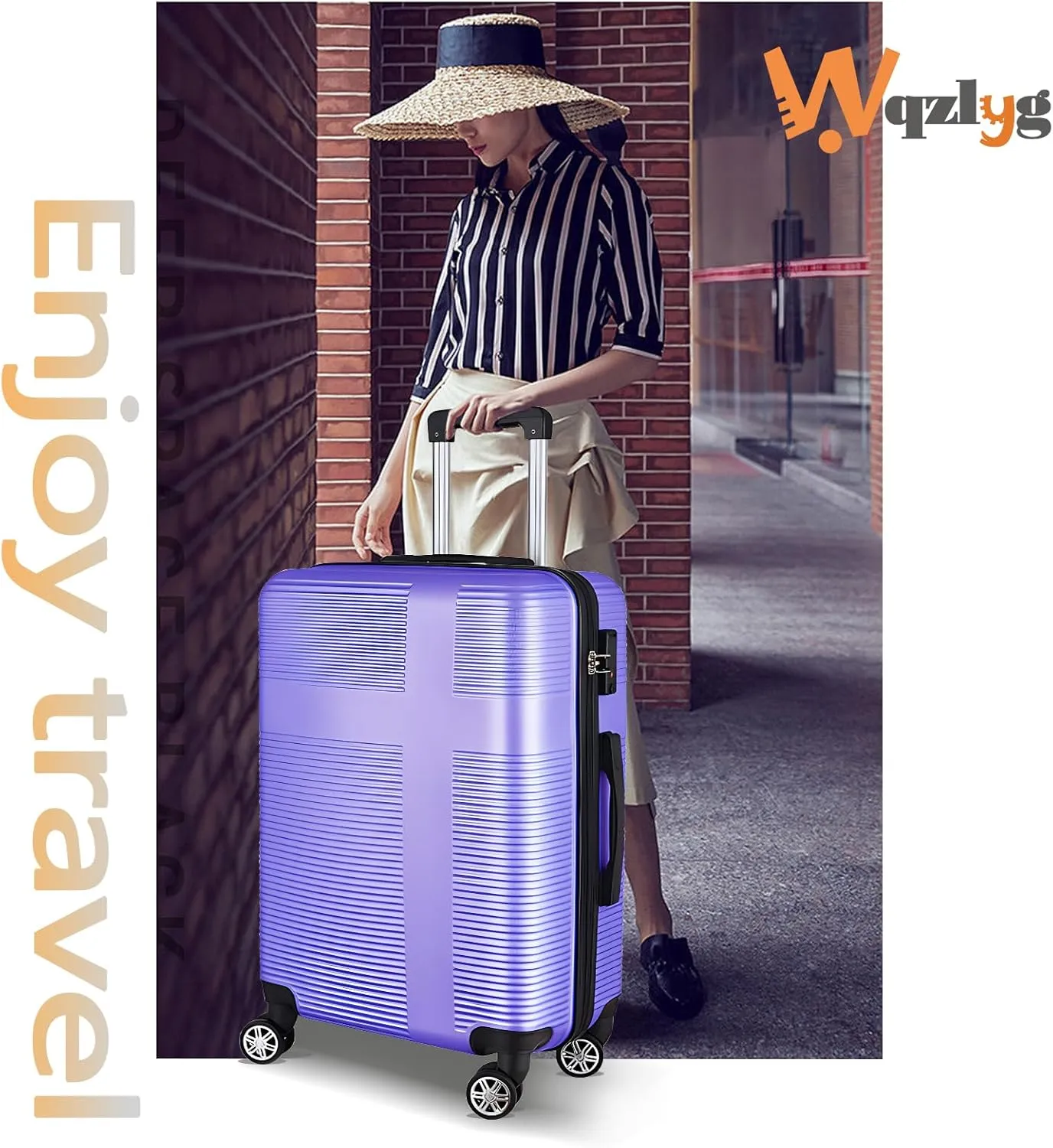 Carry on Luggage 22x14x9 Airline Approved,20 Inch Hardshell Carry on Suitcase with Wheels,Lavender Purple