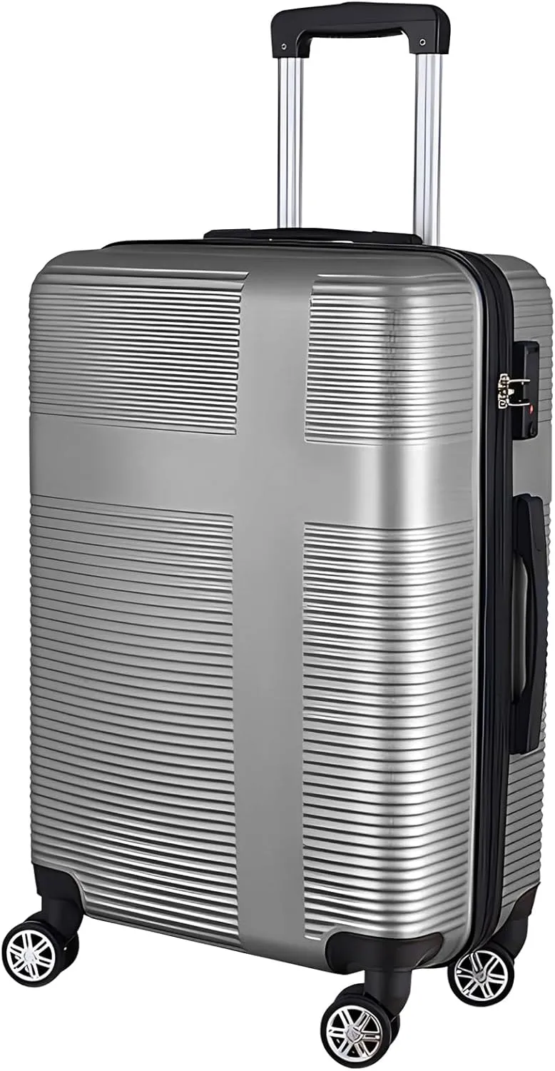 Carry on Luggage 22x14x9 Airline Approved,20 Inch Hardshell Carry on Suitcase with Wheels,Silver Grey