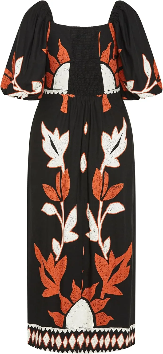 City Chic Women's Plus Size Dress - Nala Print Maxi