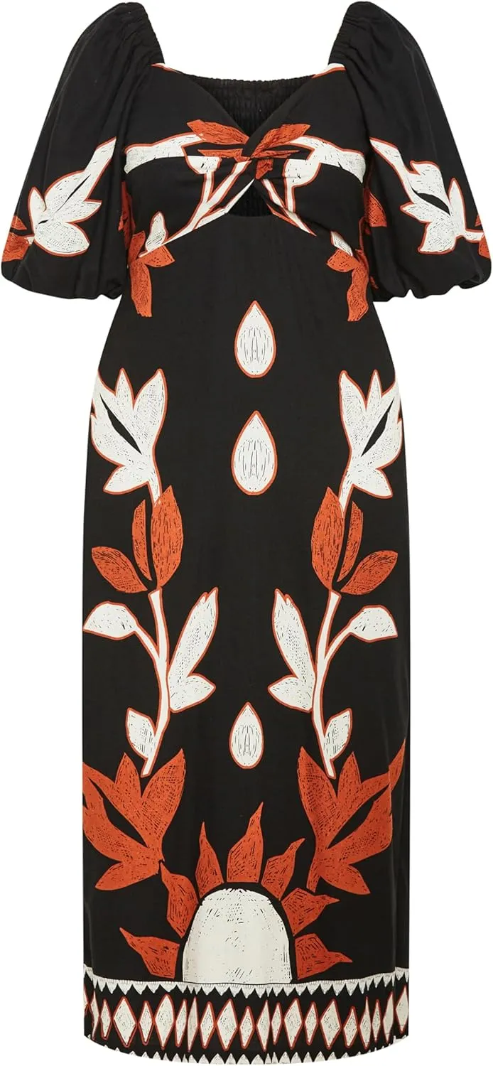 City Chic Women's Plus Size Dress - Nala Print Maxi