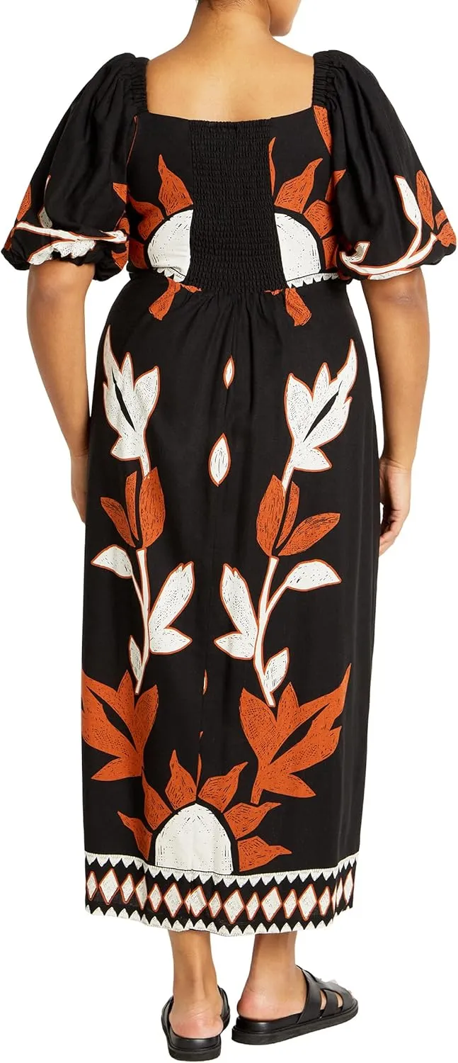 City Chic Women's Plus Size Dress - Nala Print Maxi