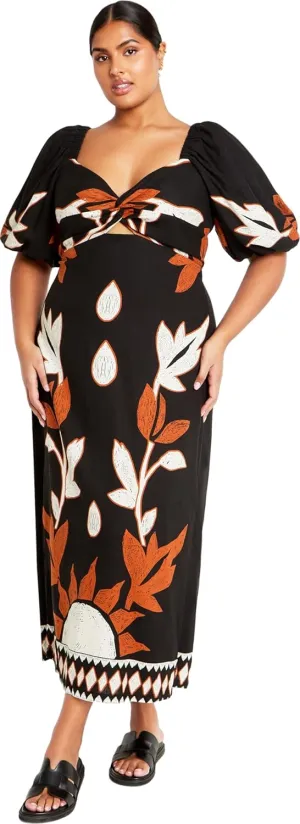 City Chic Women's Plus Size Dress - Nala Print Maxi