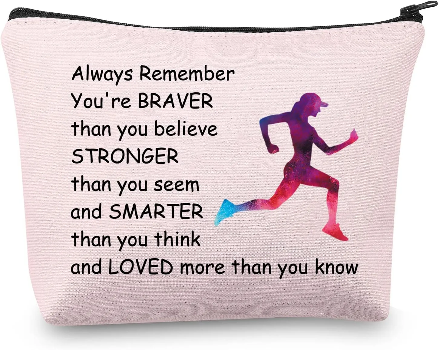 CMNIM Running Makeup Bag Pink - Cosmetic Pouch for Women - Waterproof Polyester - Travel Organizer - Gym, Wedding, Daily Use