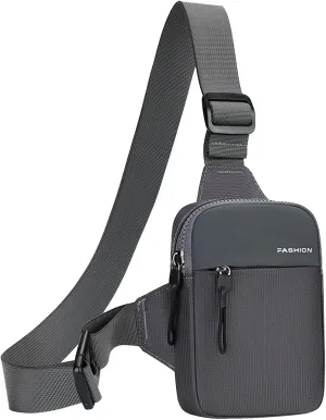Cute Backpack for Teen s with Charger Men Chest Bag Fashion Wallet Casual Shoulder Bag (Grey, One Size)
