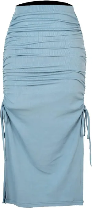 Daysskk Womens Skirts Midi Length Sweater Knit Skirt with Slit for Casual and & Work