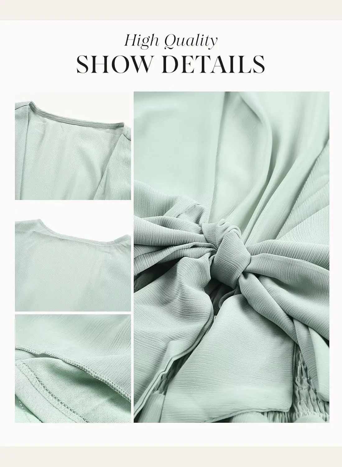 Dokotoo Womens Casual Spring Summer 2025 Deep V Neck Knotted Tiered Chiffon Elegant Mini Short Swing Skater Dresses