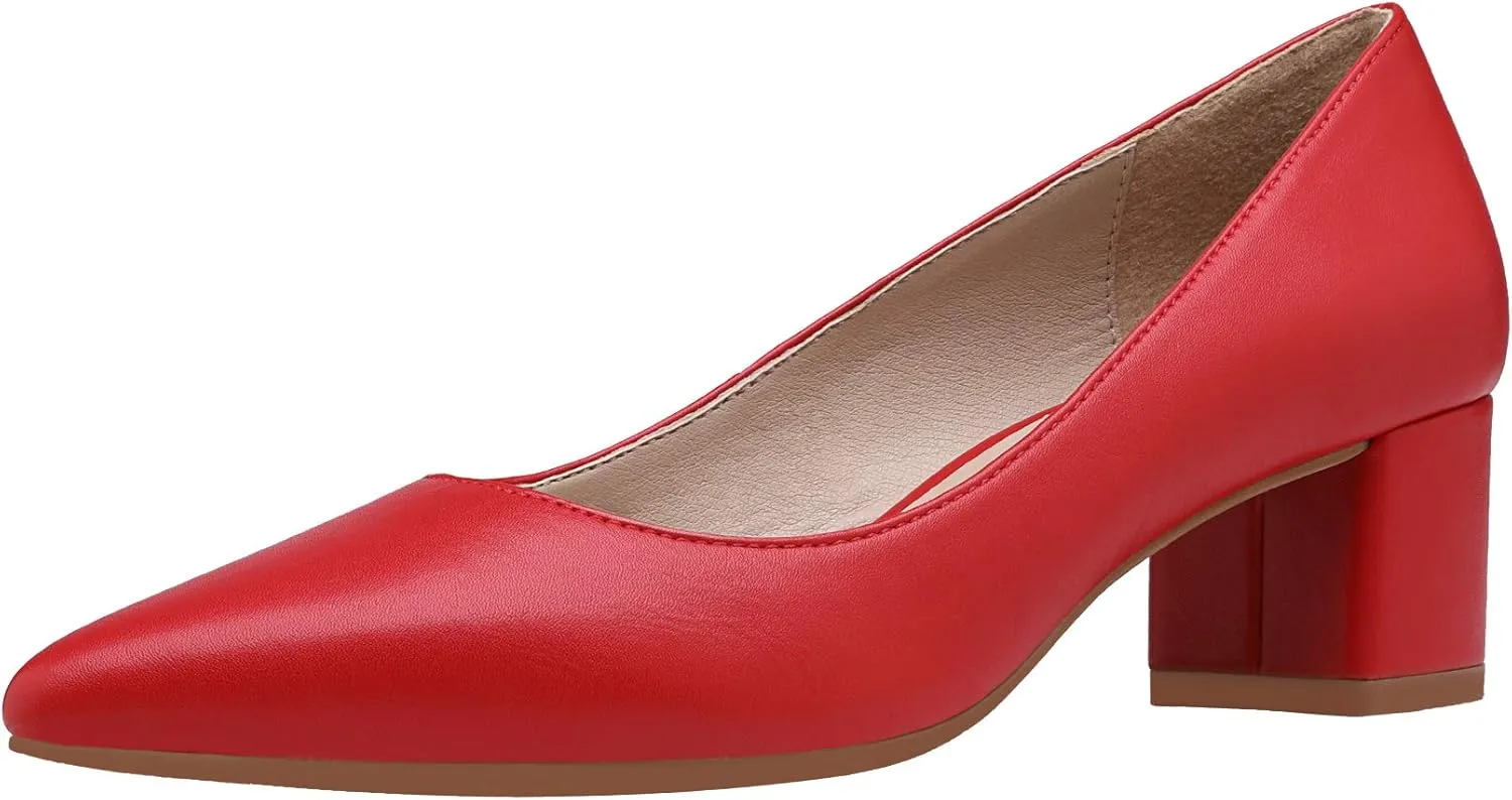 DREAM PAIRS Womens Chunky Low Block Heels Closed Toe Dress Pumps Shoes