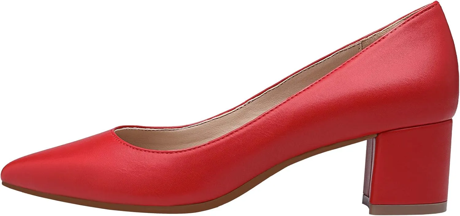 DREAM PAIRS Womens Chunky Low Block Heels Closed Toe Dress Pumps Shoes
