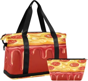Dripping Ketchup and Mustard Sauce Sports Gym Bag with Waterproof Dry Wet Pocket, Travel Duffel Bag for Women MenWorkout Bag Fits Yoga, Swimming