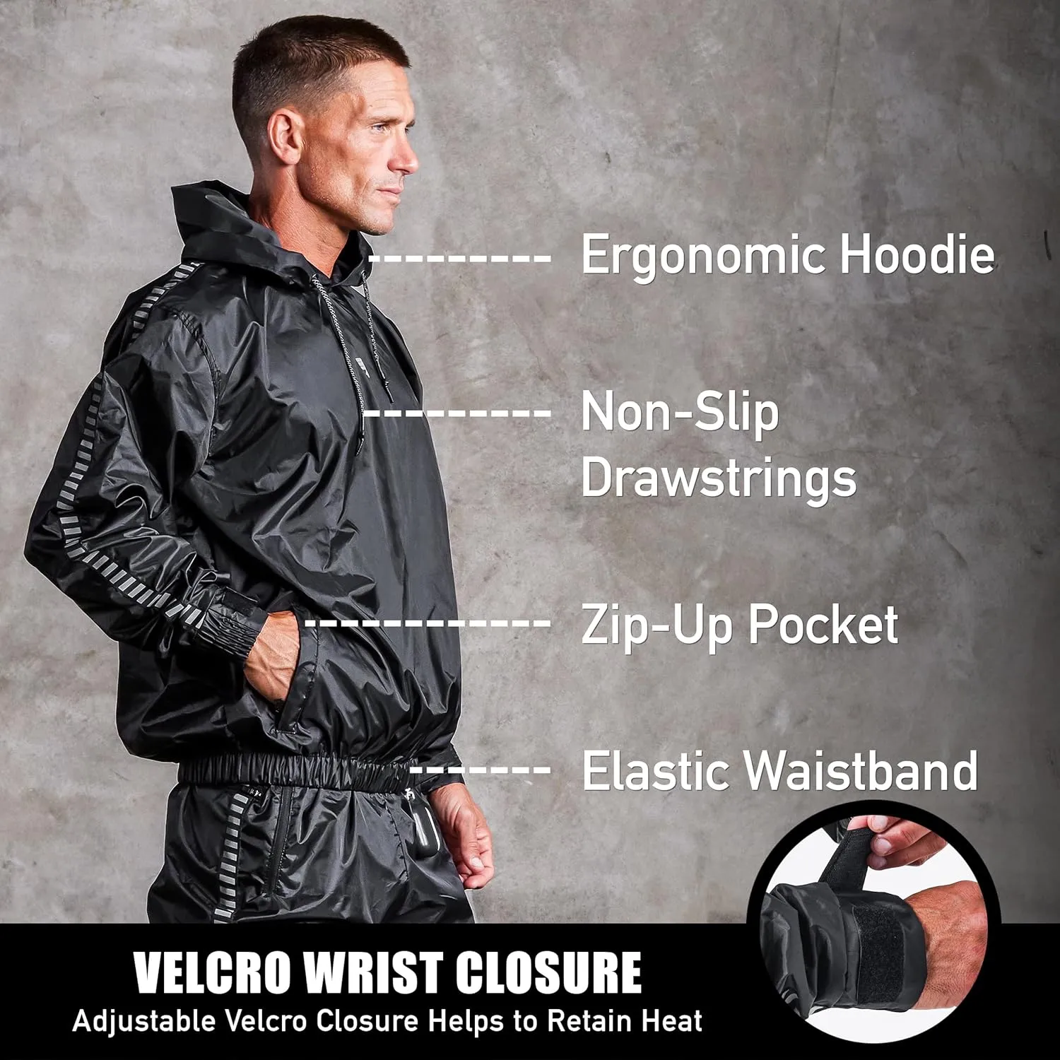 Elite Sports Sauna Suit for Weight Loss Men & Women Boxing MMA Wrestlers Gym Sweat Hoodie Sauna Suits Wrap Full Body Workout