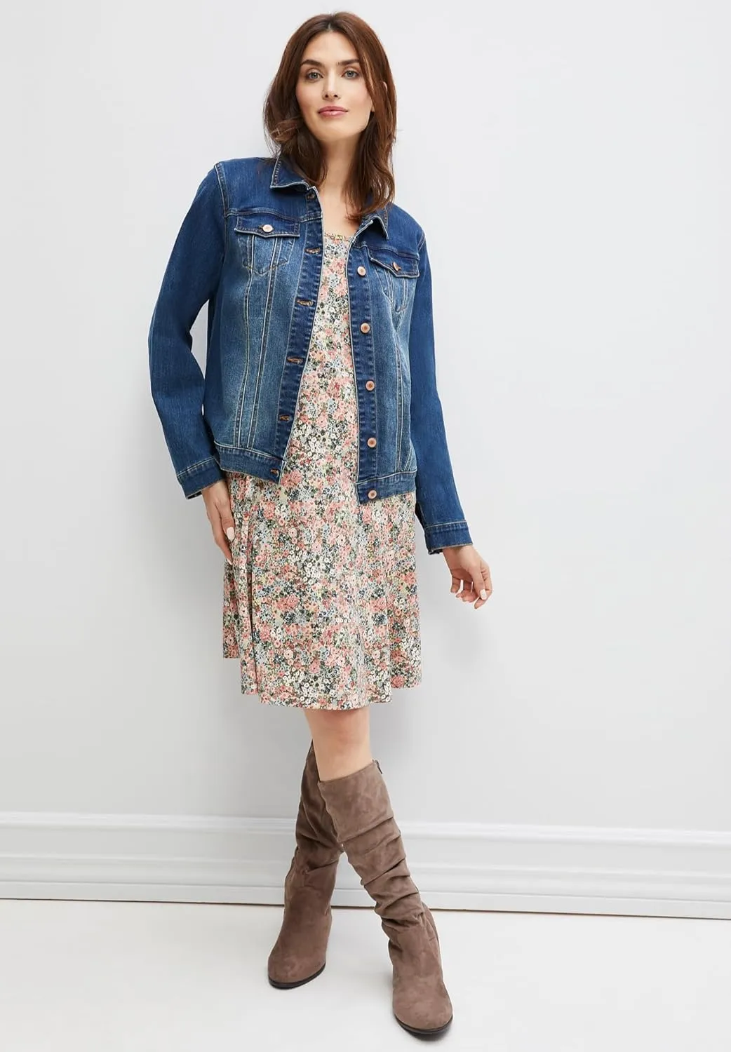 ellos Plus Size Madison Knit Three-Quarter Sleeve Dress
