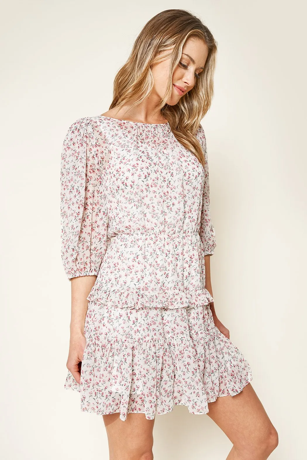 Endless Fate Floral Print Ruffle Dress