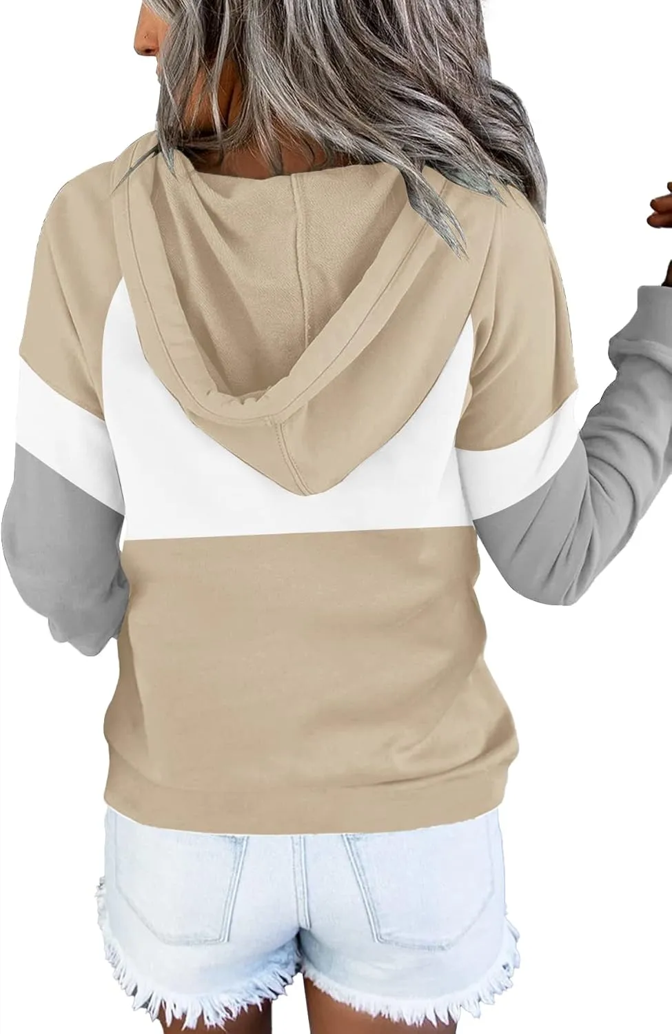 ETCYY Women's Tie Dye Hoodies Tops Long Sleeve Casual Colorblock Button Down Pullover Sweatshirt with Pocket