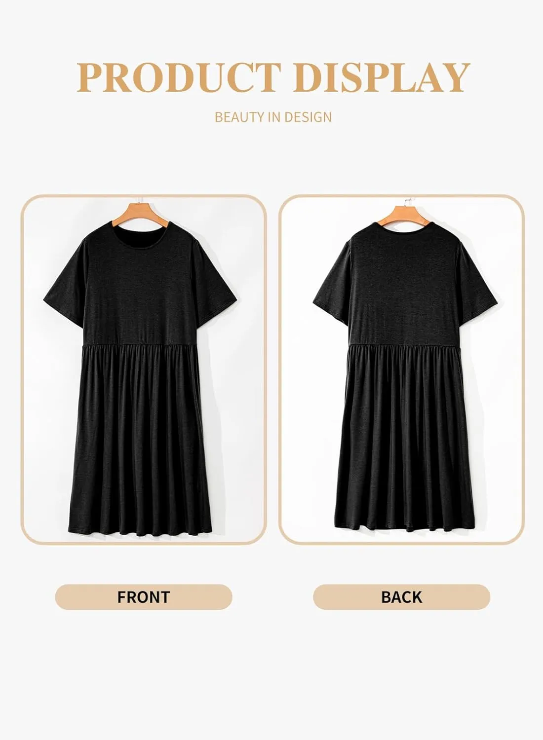 Eytino Women Plus Size Summer Dress Short Sleeve Sweetheart Neck Casual Mini Dresses