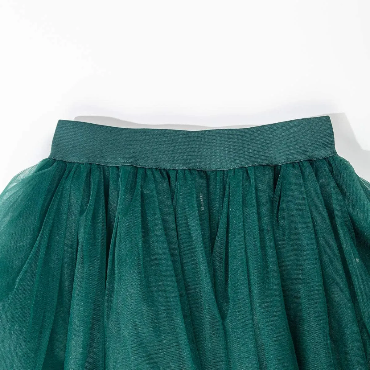 FEOYA Women Tutu Skirts 5 Layered Knee Length Tulle Skirt A-line Pleated Princess Skirts Evening Gown Prom Wedding Skirt