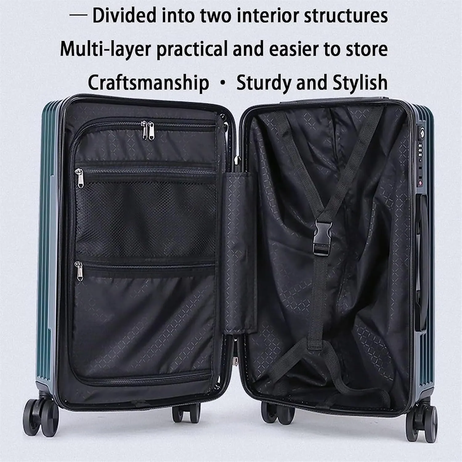 IRYZE Lightweight Suitcase Portable Luggage With Spinner Wheels Carry On Luggage Drop-resistant TSA Locking Suitcase Carry on Luggage (Color : Yellow, Size : 24 in)