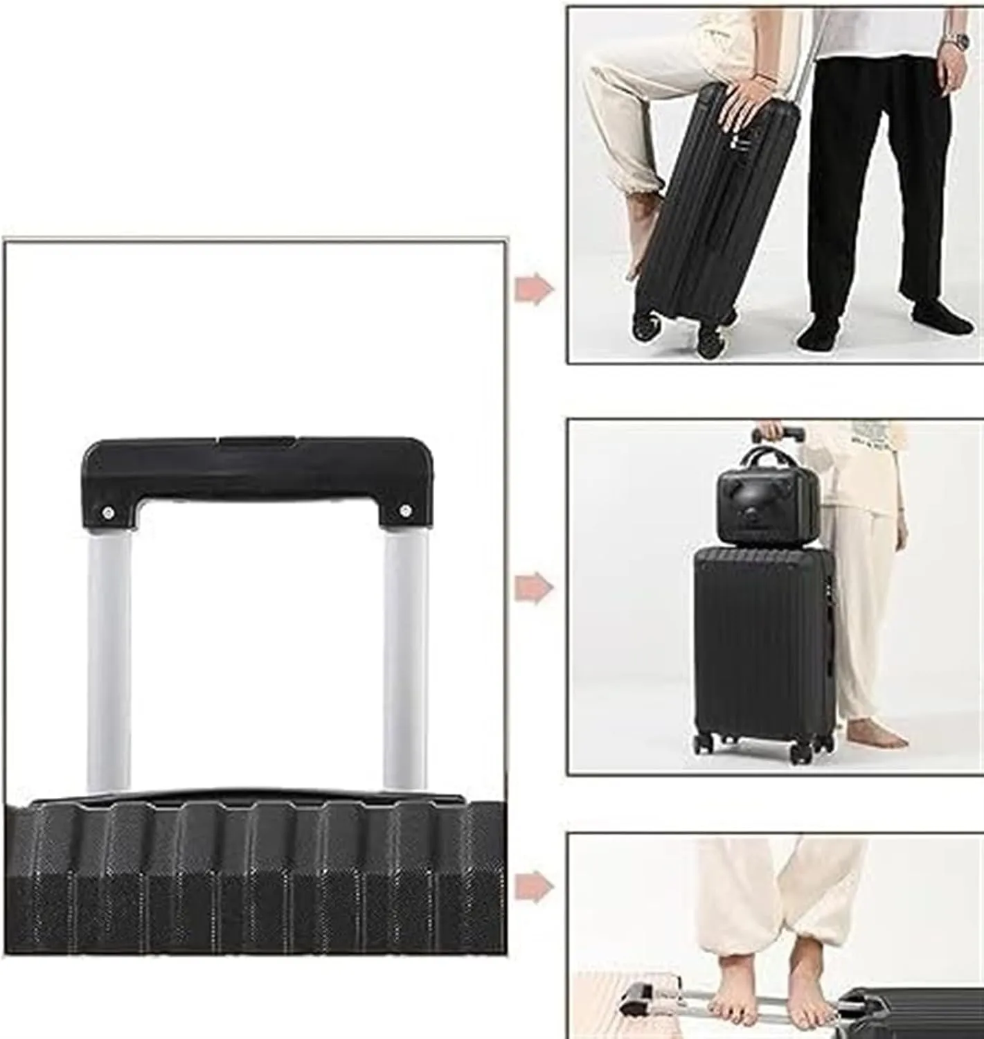 IRYZE Lightweight Suitcase Suitcase With Spinner Wheels Hardshell Lightweight Rolling For Business Travel Suitcase Carry on Luggage (Color : Black, Size : 22in)