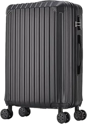 IRYZE Lightweight Suitcase Suitcase With Spinner Wheels Hardshell Lightweight Rolling For Business Travel Suitcase Carry on Luggage (Color : Black, Size : 22in)