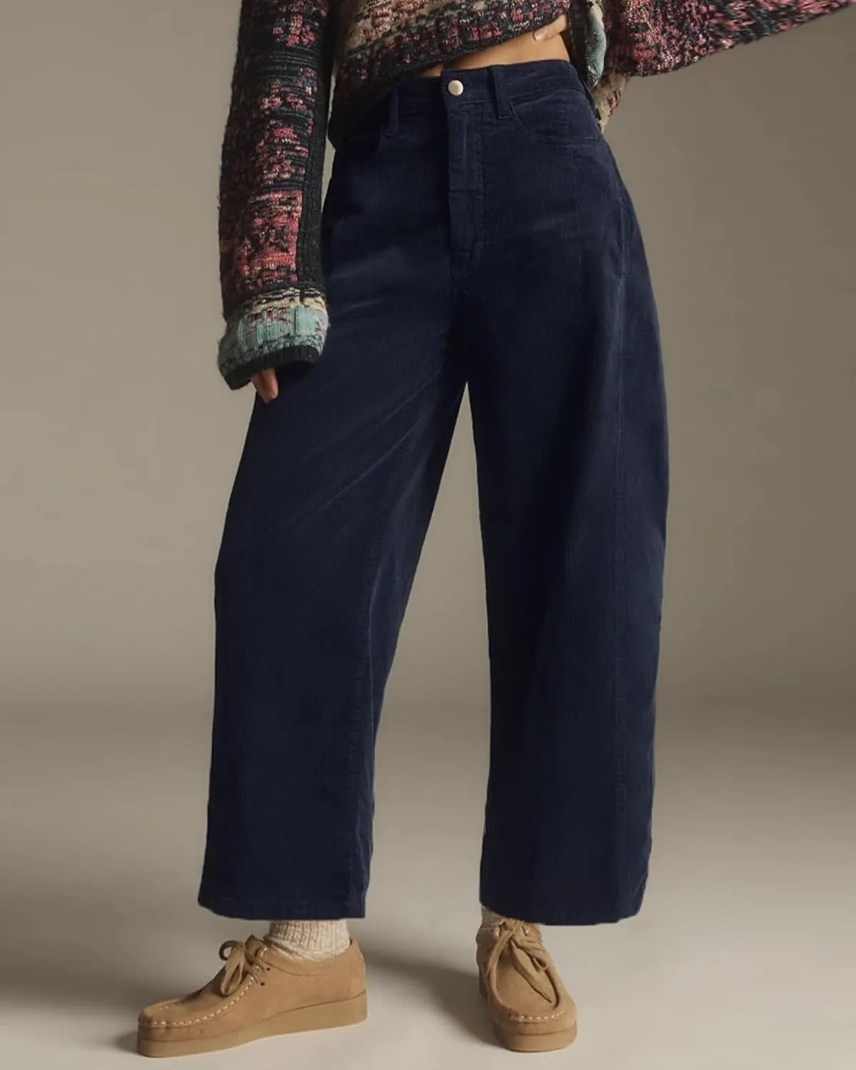 Kedera Mid Rise Barrel Jeans for Women Corduroy Wide Leg Denim Pants Baggy Boyfriend Jeans with Pockets