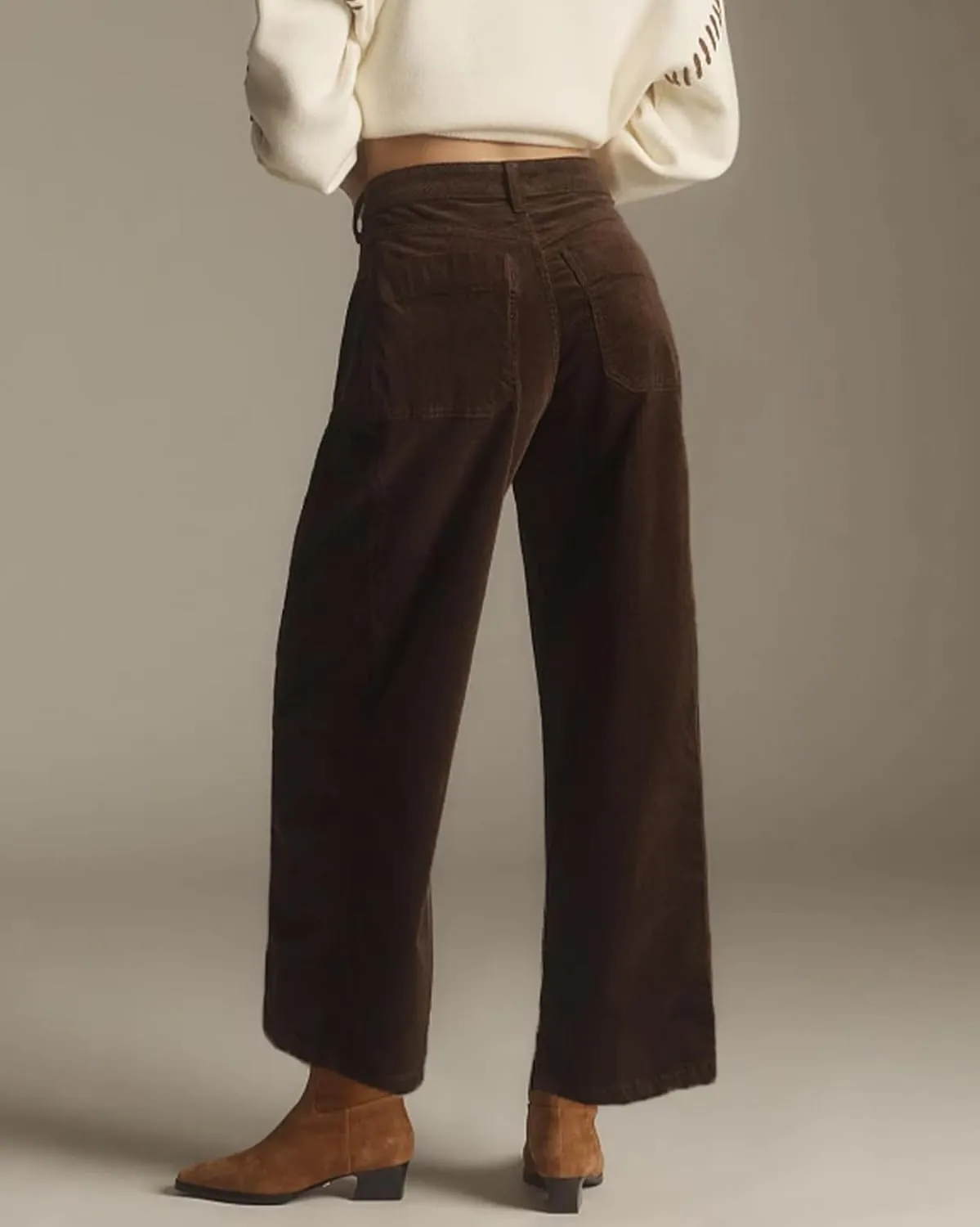 Kedera Mid Rise Barrel Jeans for Women Corduroy Wide Leg Denim Pants Baggy Boyfriend Jeans with Pockets