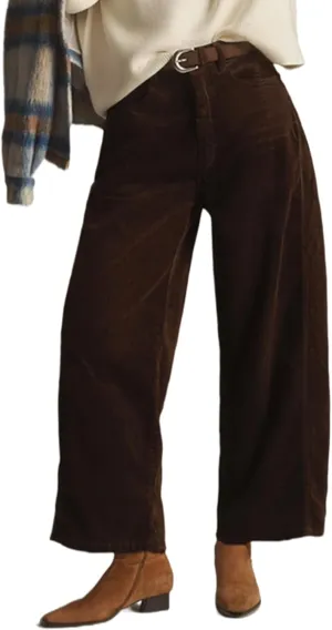 Kedera Mid Rise Barrel Jeans for Women Corduroy Wide Leg Denim Pants Baggy Boyfriend Jeans with Pockets