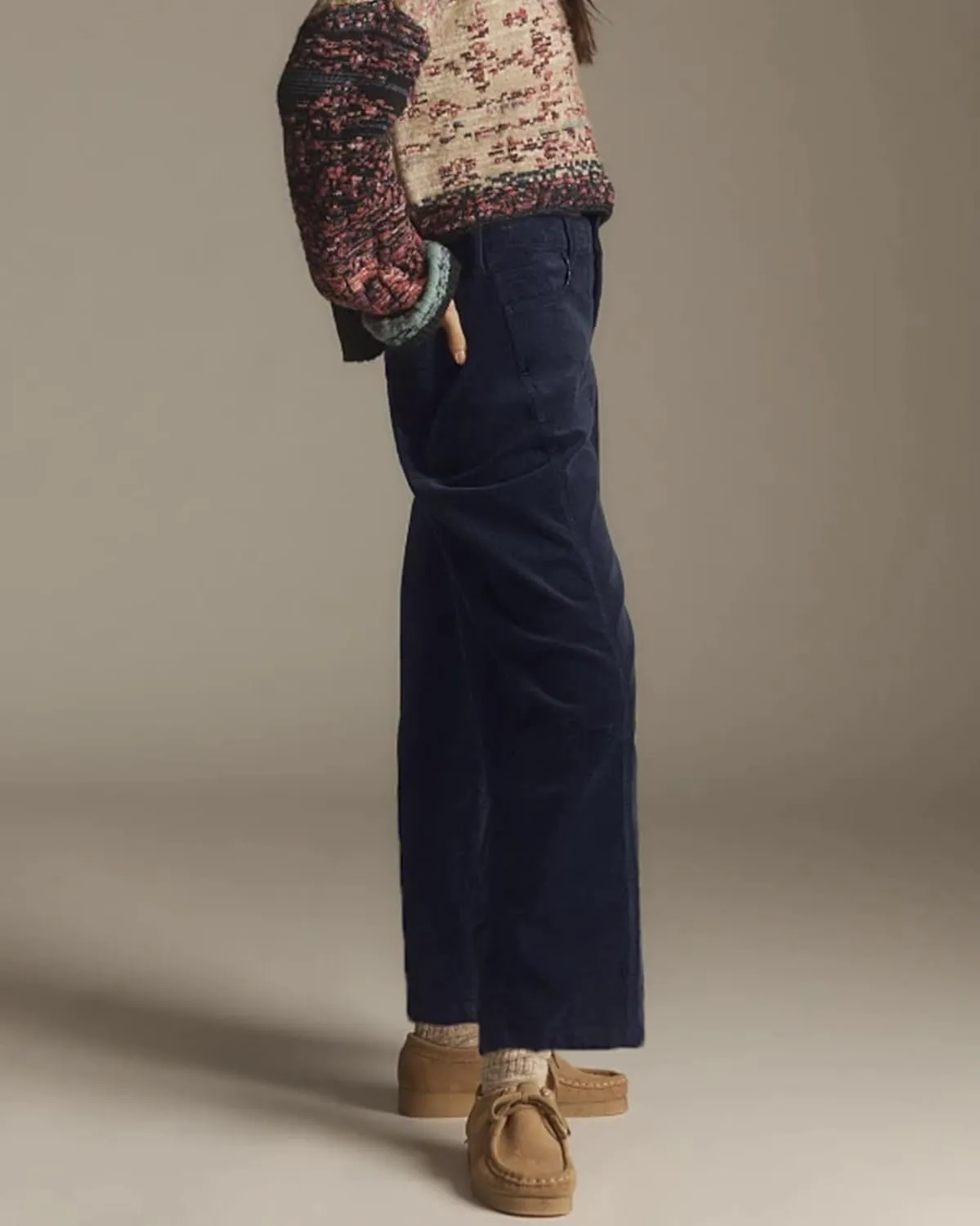 Kedera Mid Rise Barrel Jeans for Women Corduroy Wide Leg Denim Pants Baggy Boyfriend Jeans with Pockets