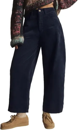 Kedera Mid Rise Barrel Jeans for Women Corduroy Wide Leg Denim Pants Baggy Boyfriend Jeans with Pockets