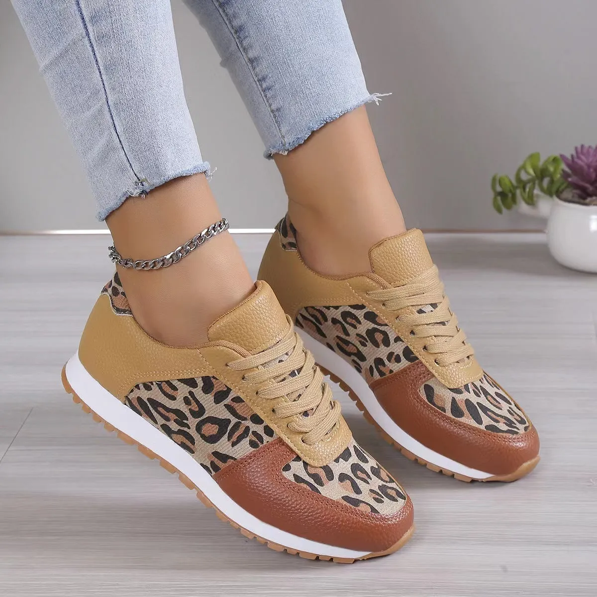 Kim  Damen-Sneaker mit Leopardenmuster