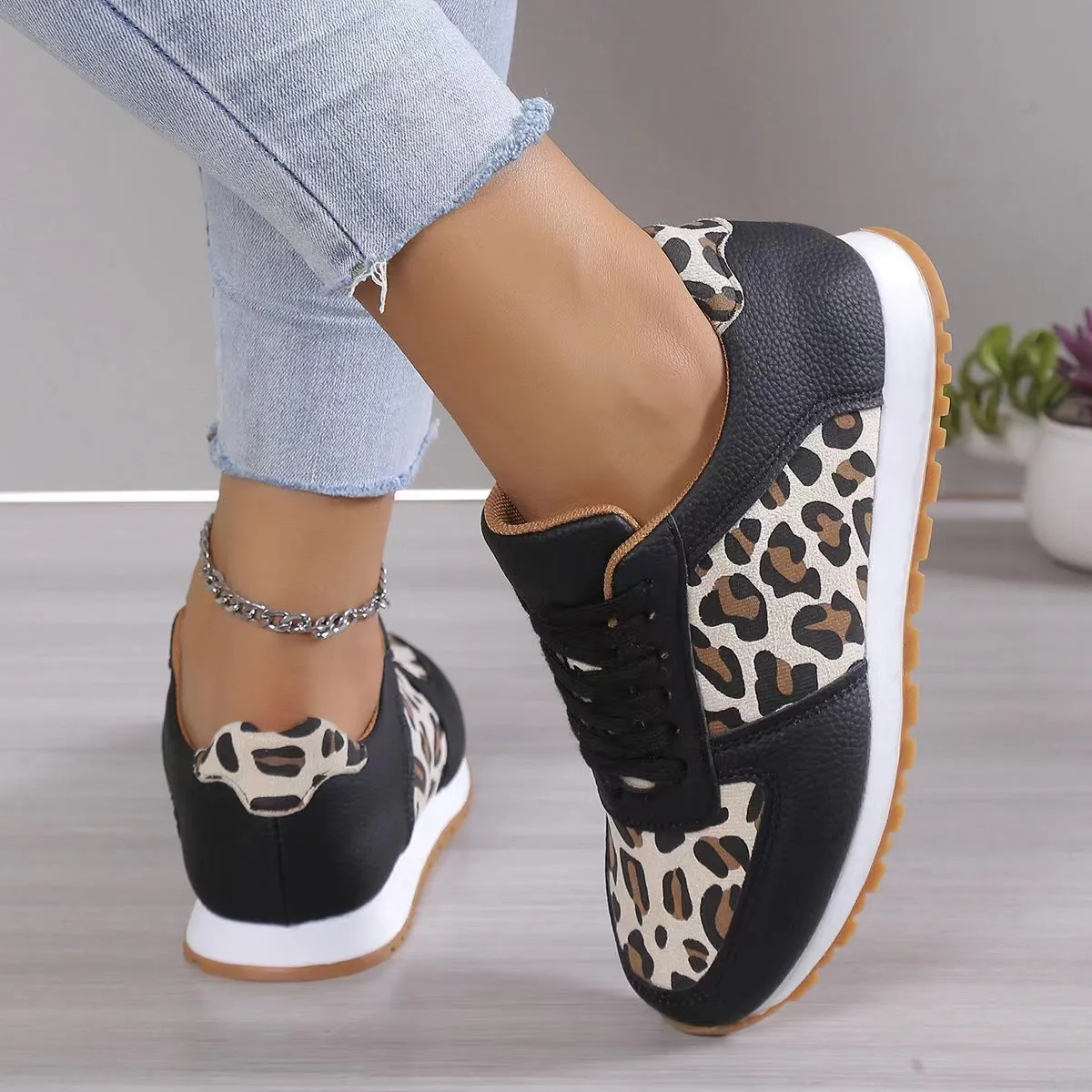 Kim  Damen-Sneaker mit Leopardenmuster