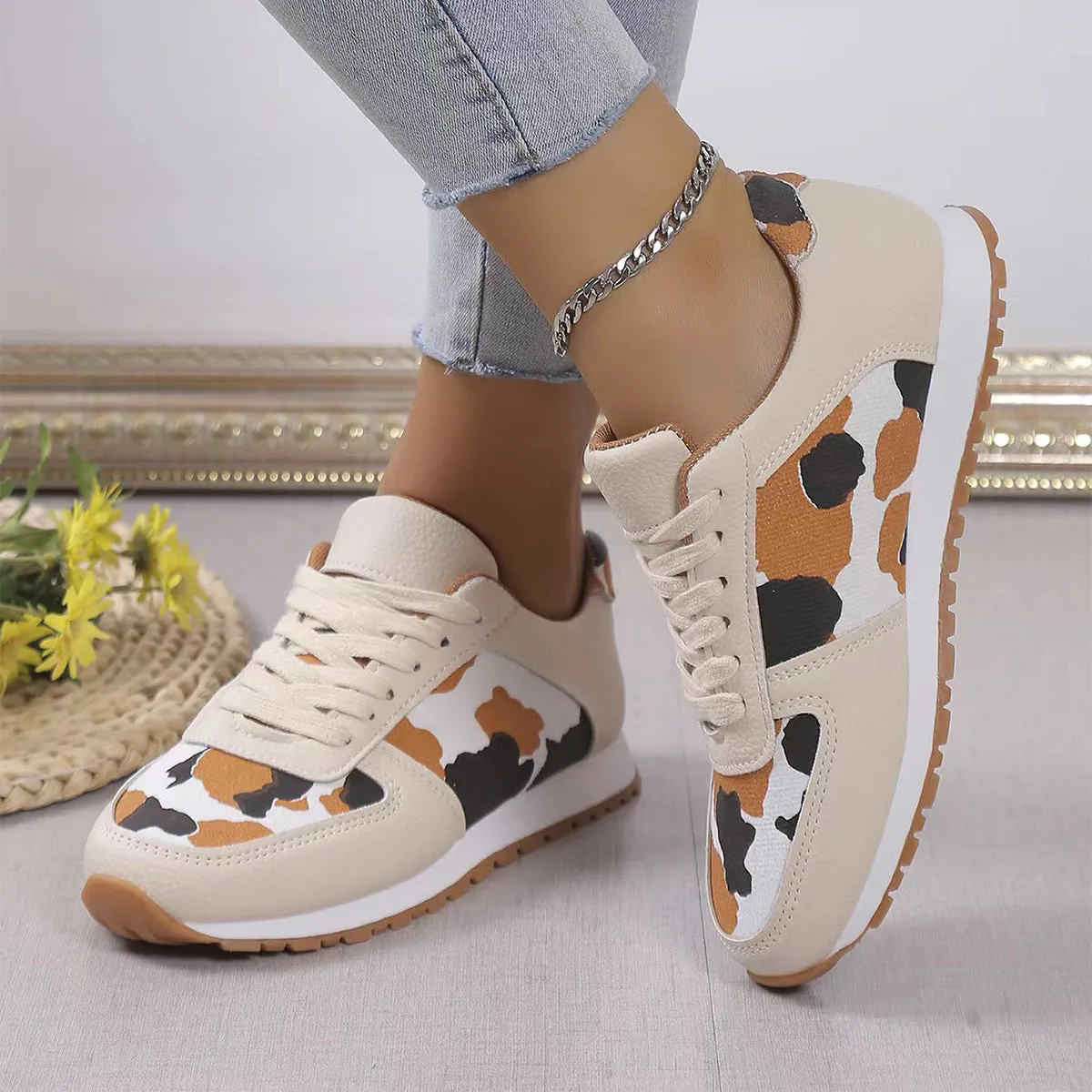 Kim  Damen-Sneaker mit Leopardenmuster
