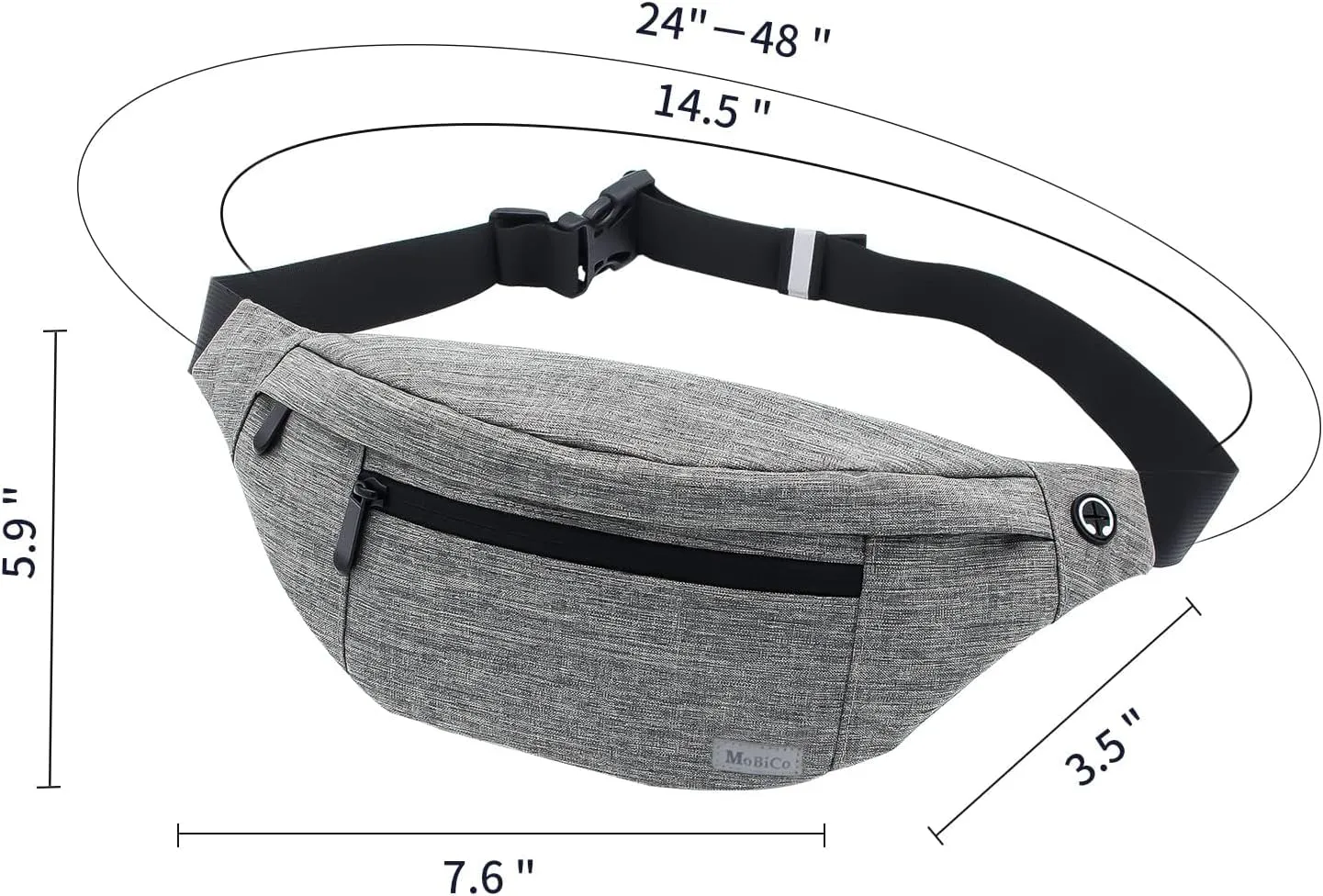 Large Crossbody Fanny Pack for men women with 4-Zipper Pockets,Waist bag for Workout Traveling Hiking Running Walking Outdoors Sport Fishing Waist Pack