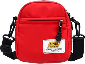 Leather Shoulder Bag for Women 2022 New Korean Fashion Simple Casual One Shoulder Crossbody Nylon Small (Red, One Size)