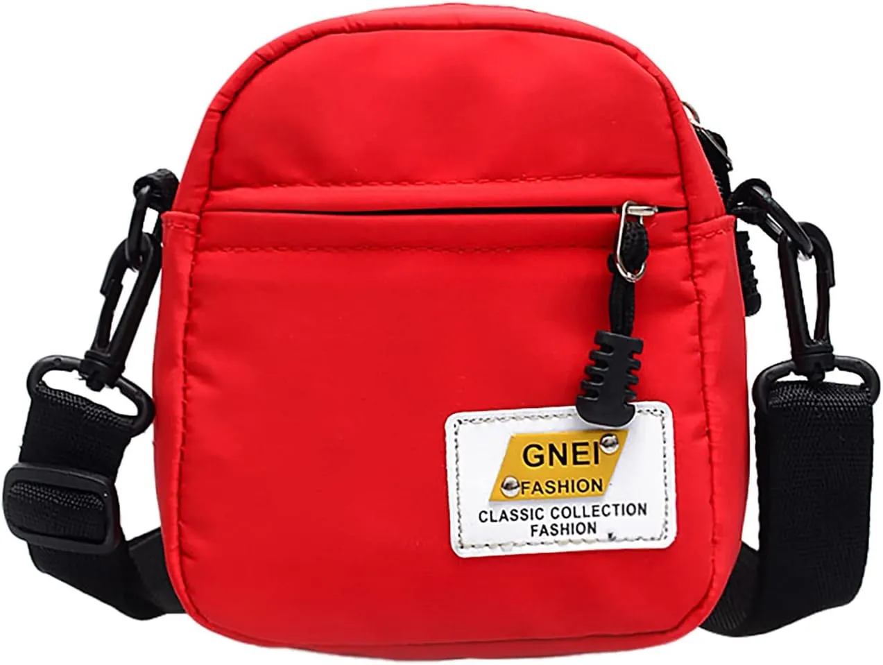 Leather Shoulder Bag for Women 2022 New Korean Fashion Simple Casual One Shoulder Crossbody Nylon Small (Red, One Size)