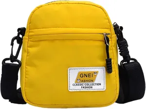 Leather Shoulder Bag for Women 2022 New Korean Fashion Simple Casual One Shoulder Crossbody Nylon (Yellow, One Size)